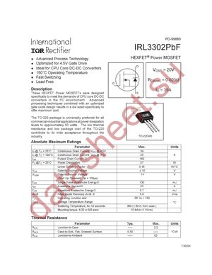 IRL3302PBF datasheet  